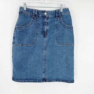 Chico's Blue Denim Mini Skirt